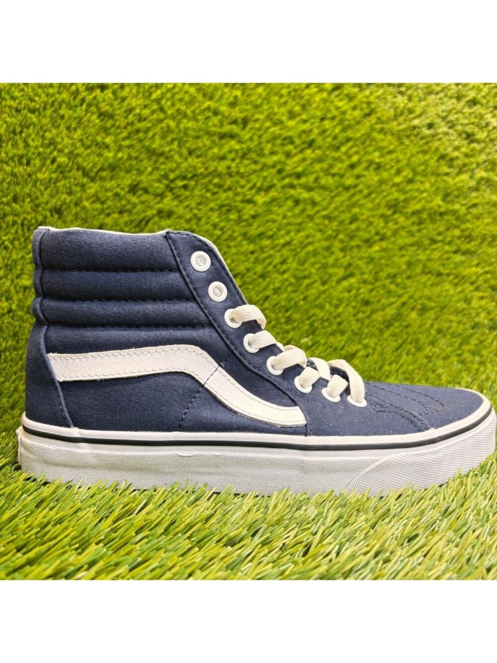 Vans SK8 High Womens Size 7.5 Blue White Athletic Skateboard Shoes Sneakers